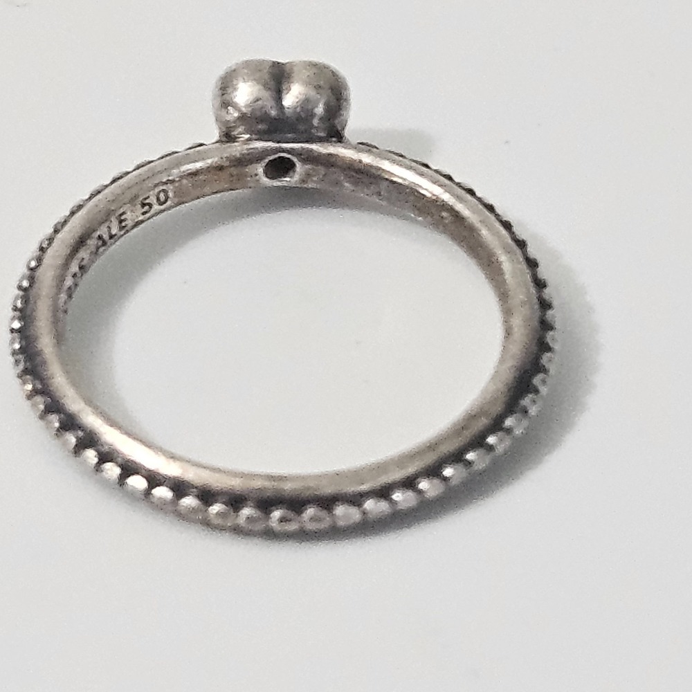 Pandora Sterling Silver Pink CZ Heart One Love Ring Size 5.5 - Picture 5 of 9